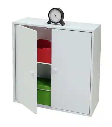 Front. Kings Brand Furniture - Kings Brand Furniture 2 Door Storage Organizer Bookcase, White - White.