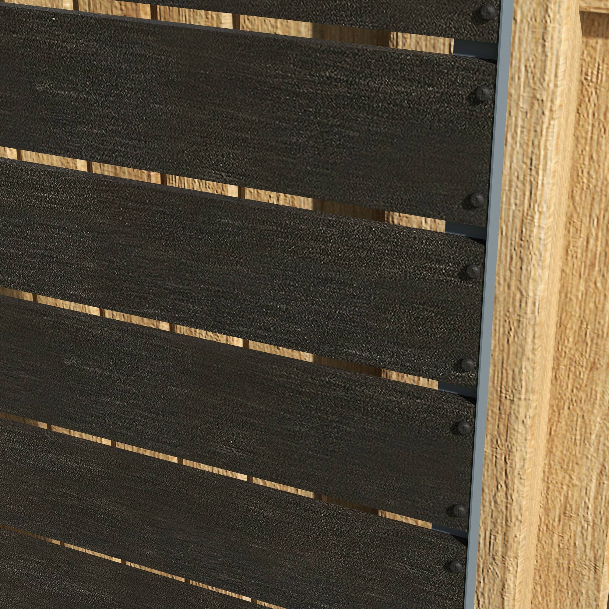 Alt View 7. Outsunny - Raised Garden Bed with Trellis for Climbing Plants, Planter Box with Self Draining Gap, Freestanding Trellis Planter - Black.