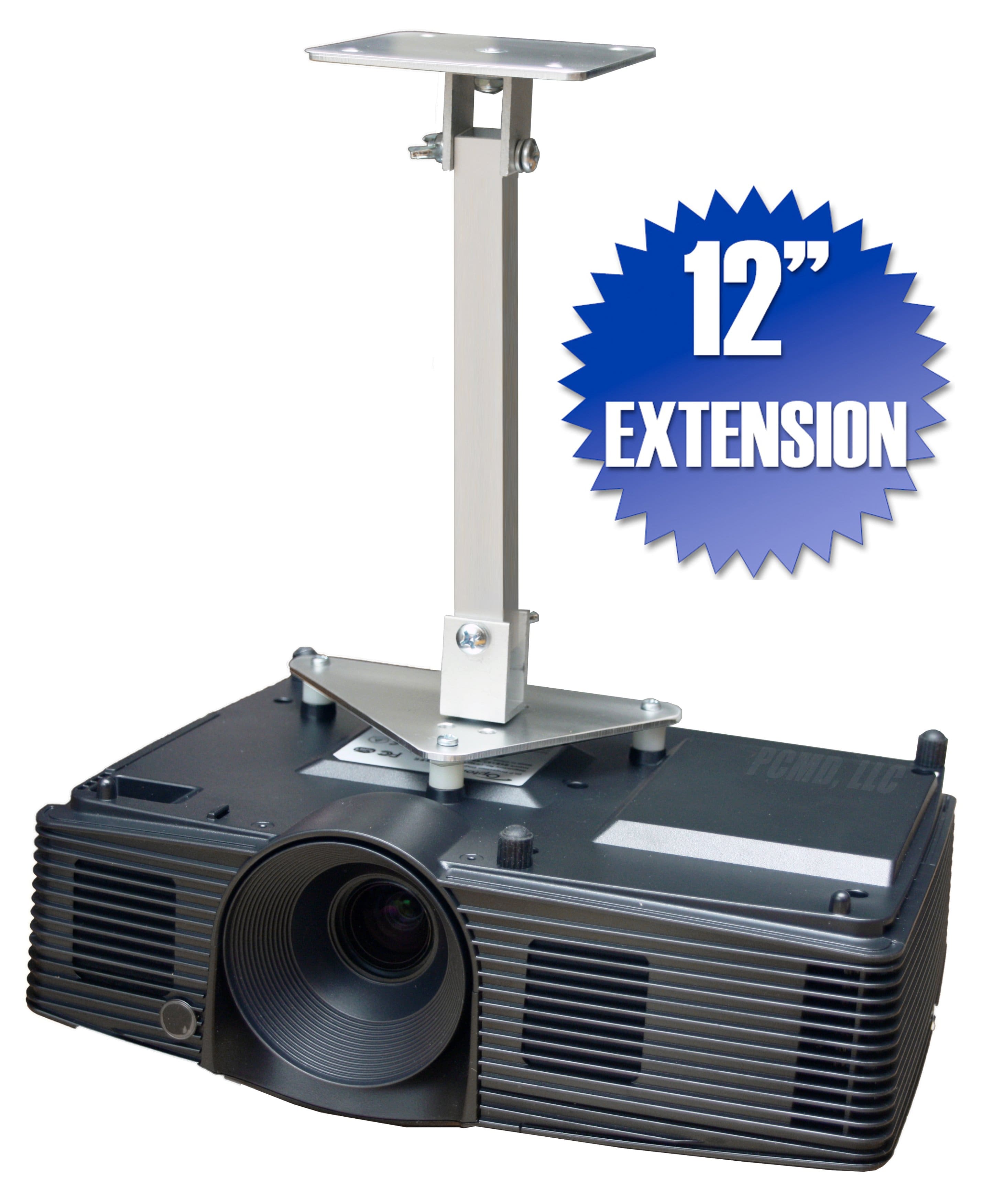 PCMD, LLC - Projector Ceiling Mount Compatible with iRulu Portable Mini LED Projector (12-Inch Extension) - Aluminum