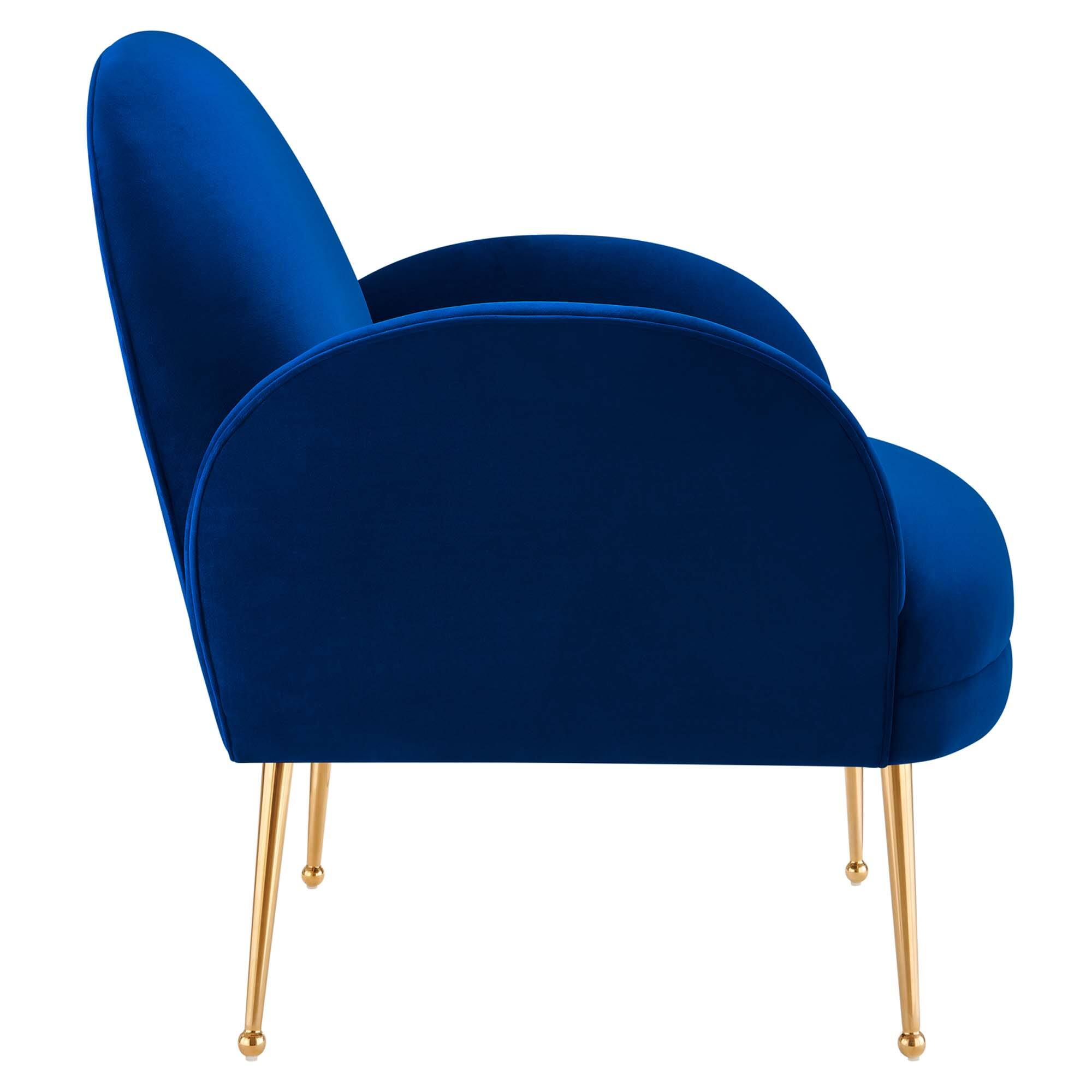 Alt View 1. Modway - Transcend Performance Velvet Armchair by Modway - Navy.