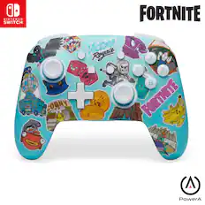 A Nintendo Switch. Fortnite Victory Royale X + E Y A B + GPOGd G Fortnite Corny Cotdda 1 O Divot Ral G6o Castle A PowerA