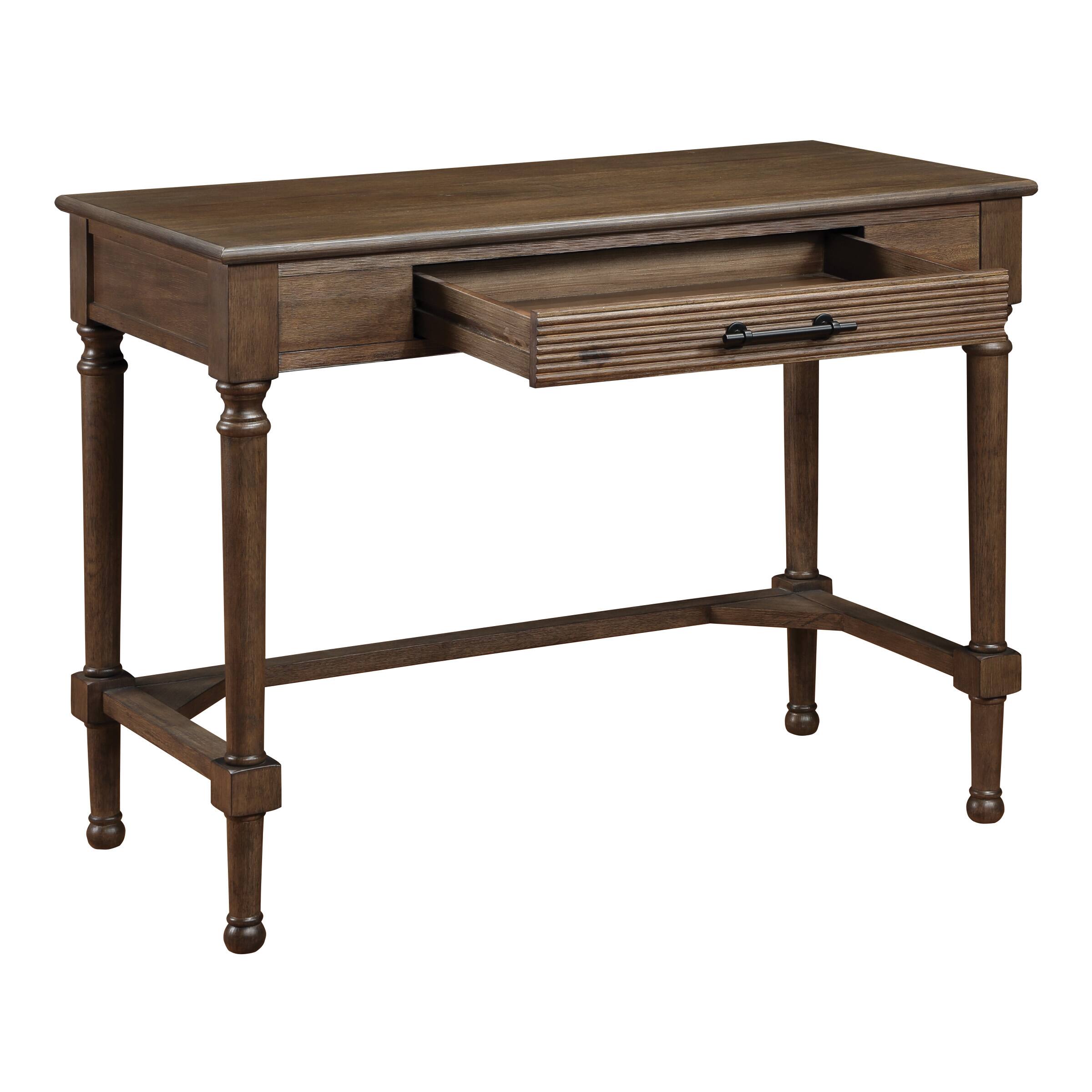 Alt View 13. OSP Home Furnishings - Marna Writing Desk with Drawer in Black - Brown Oak.
