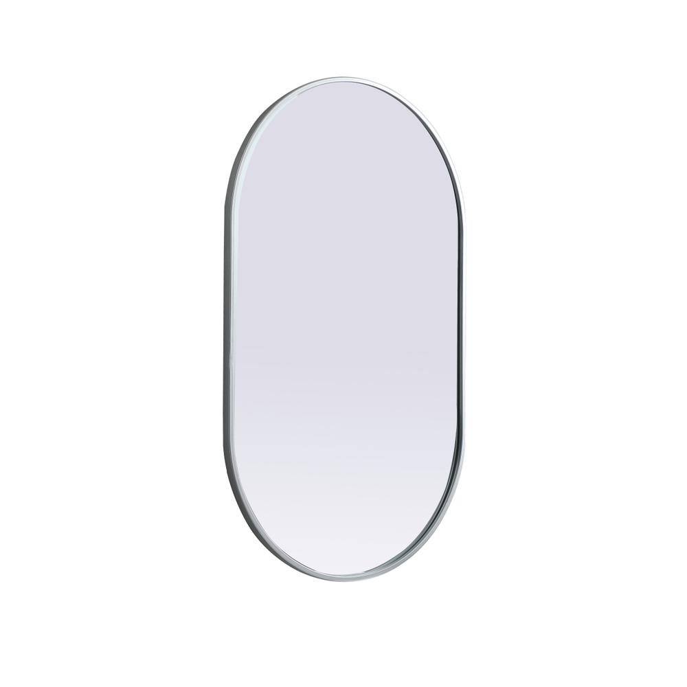 Alt View 1. Elegant Decor - Metal Frame Oval Mirror 24x40 Inch in Silver - Silver.