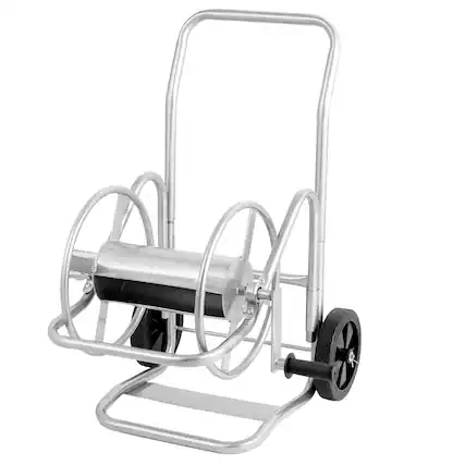 Front. VEVOR - Hose Reel Cart, Hold Up to 200 ft of 5/8 in Hose (Hose Not Included), Garden Water Hose Carts Mobile Tools - Sliver.