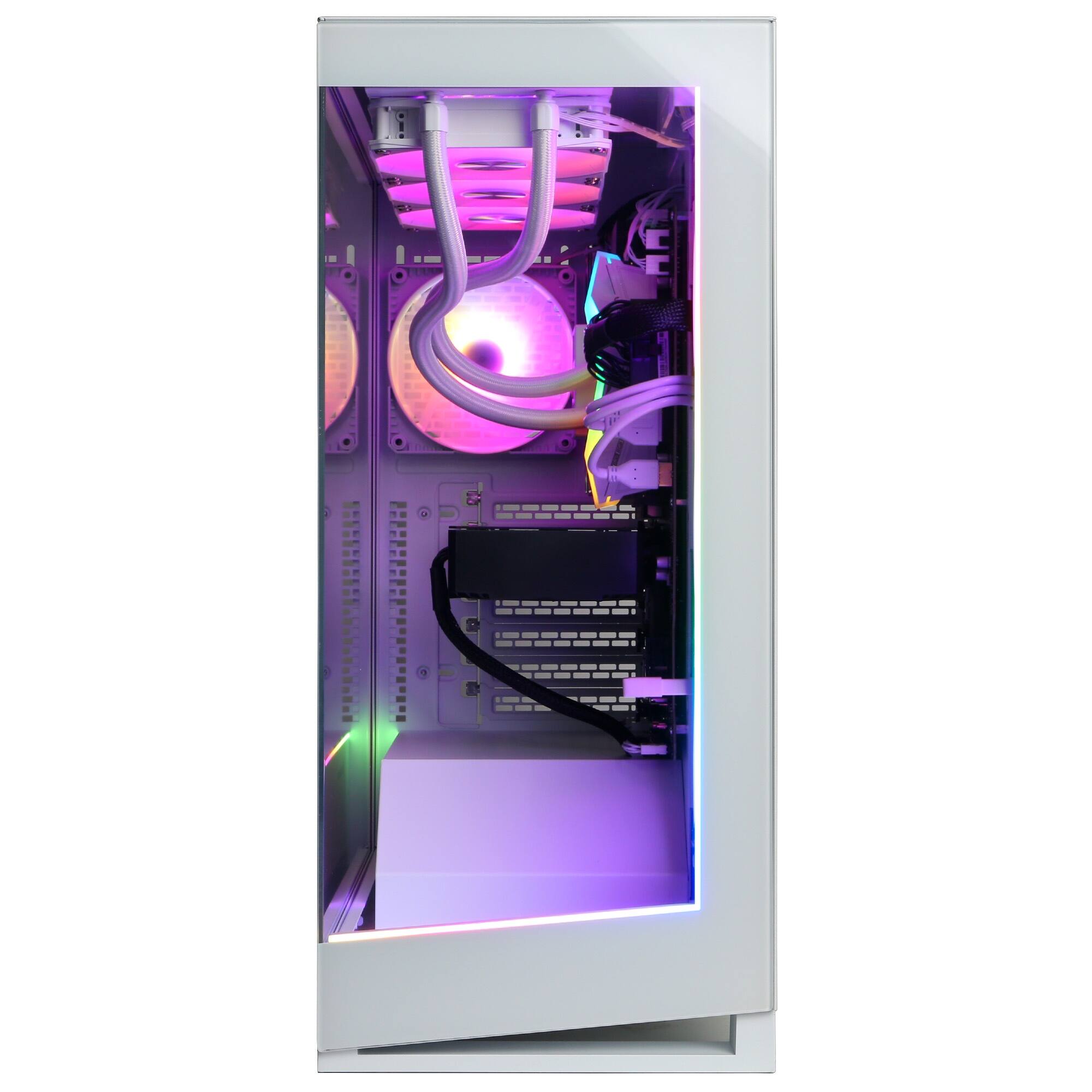 Alt View 1. CyberPowerPC - Gaming Desktop - Intel Core Ultra 9 285K - NVIDIA GeForce RTX 5070 12GB - 32GB DDR5 - 1TB PCIe 4.0 SSD - White.
