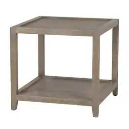 Porter Designs - Lowell Solid White Oak Wood End Table - Brown