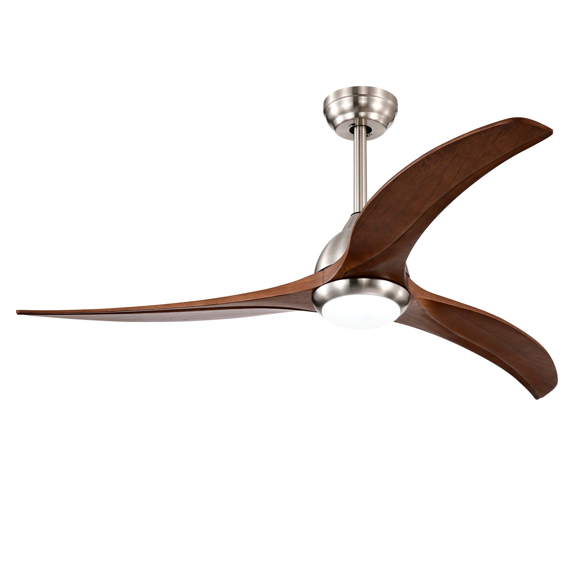 Front. APRILSOUL - 52-in 3 Blade DC Ceiling Fan Remote 6 Speed Reversible Timer Easy Install - Nickel.