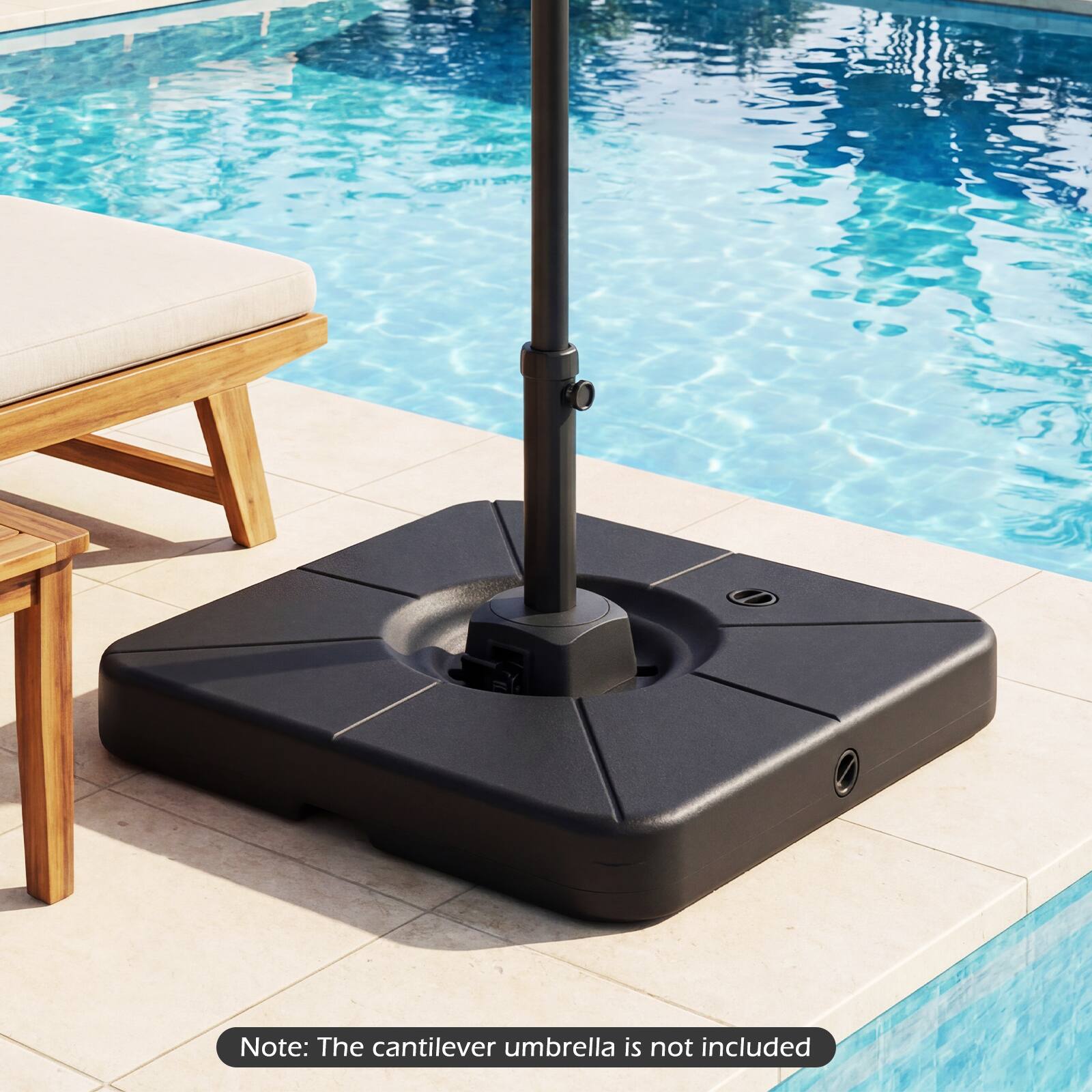 Note: The cantilever umbrella is not included