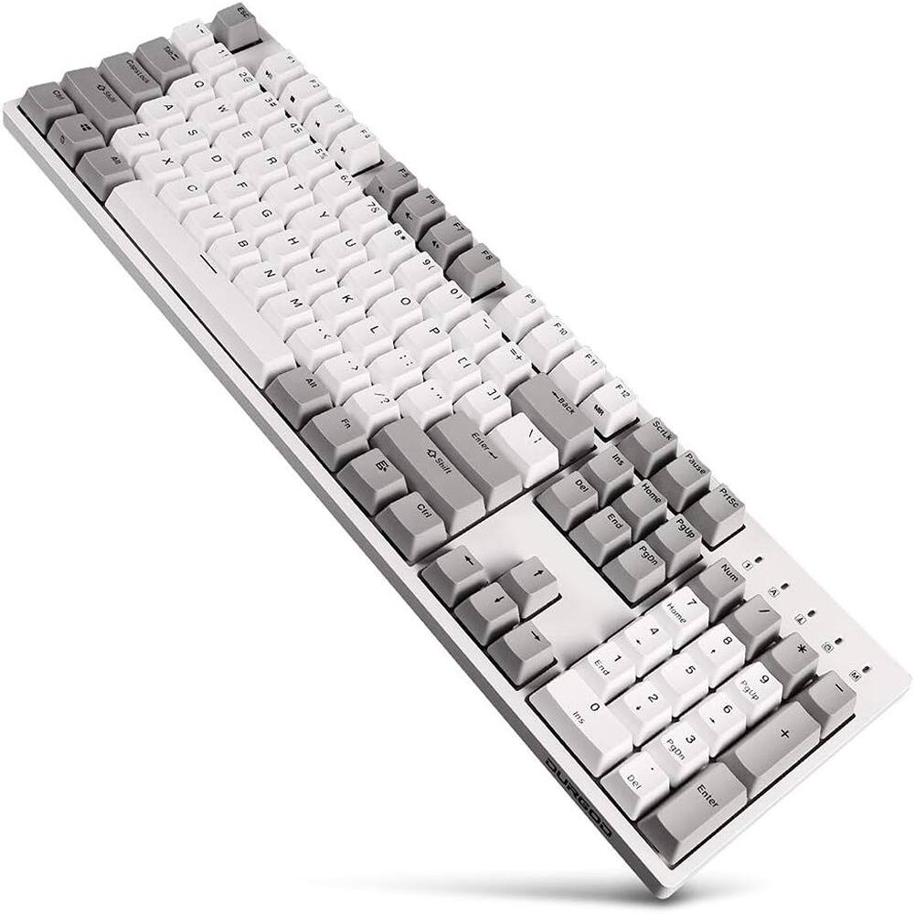 MOSZAR LLC - Mechanical Gaming Keyboard Cherry MX Red Switches Type C Interface Tenkeyless - White