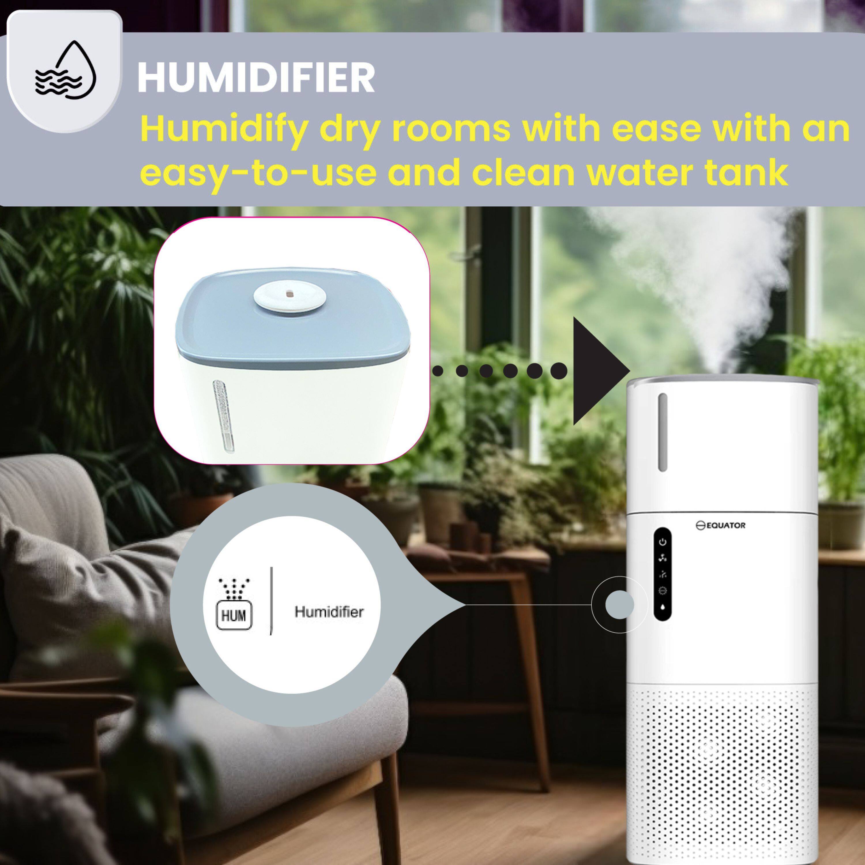 HUMIDIFIER  
Humidify dry rooms with ease with an easy-to-use and clean water tank  

EQUATOR HUM Humidifier