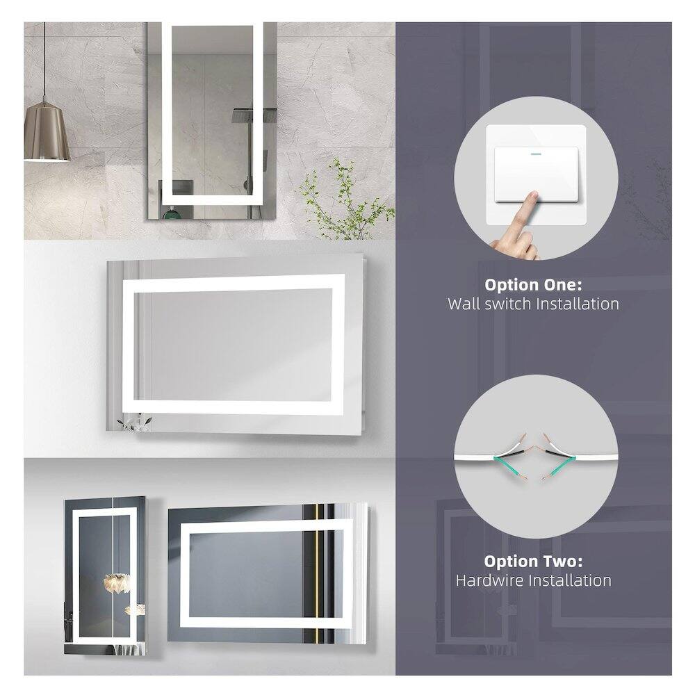 Elegant Kitchen and Bath - Riven 36X30 Led Mirror, Adjustable Color 3000K/4200K/6400K - White price history on PriceWatchPro