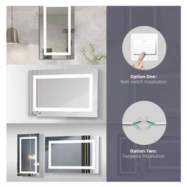 Elegant Kitchen and Bath - Riven 36X30 Led Mirror, Adjustable Color 3000K/4200K/6400K - White