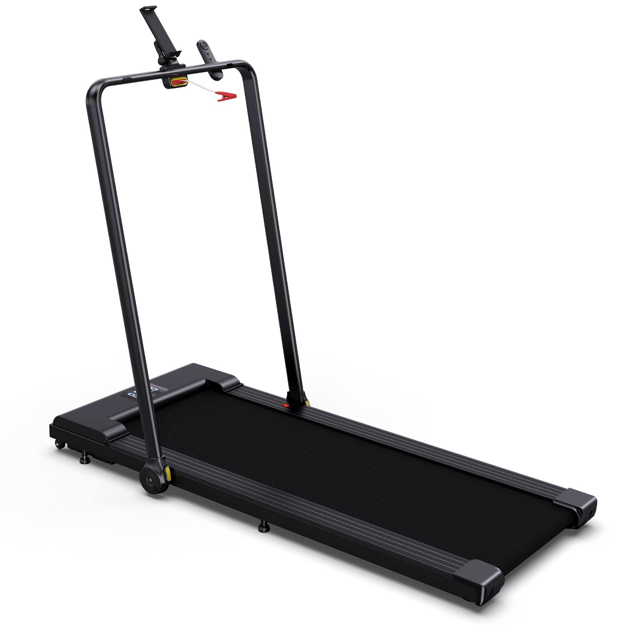 Alt View 3. LICHICO - Folding Treadmill, Under Desk Treadmill, 3.0HP Brushless Motorized, Walking Pad Treadmill with Remote Control&App - black.