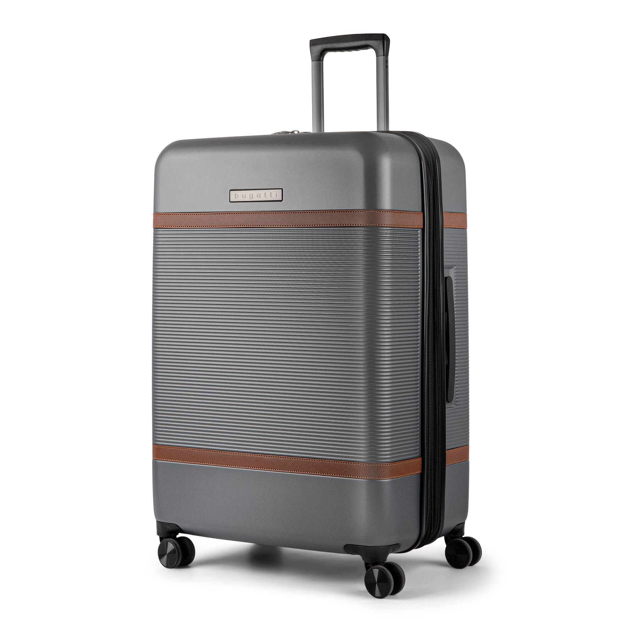 Angle. Bugatti - "28 Wellington Suitcase - Pewter.