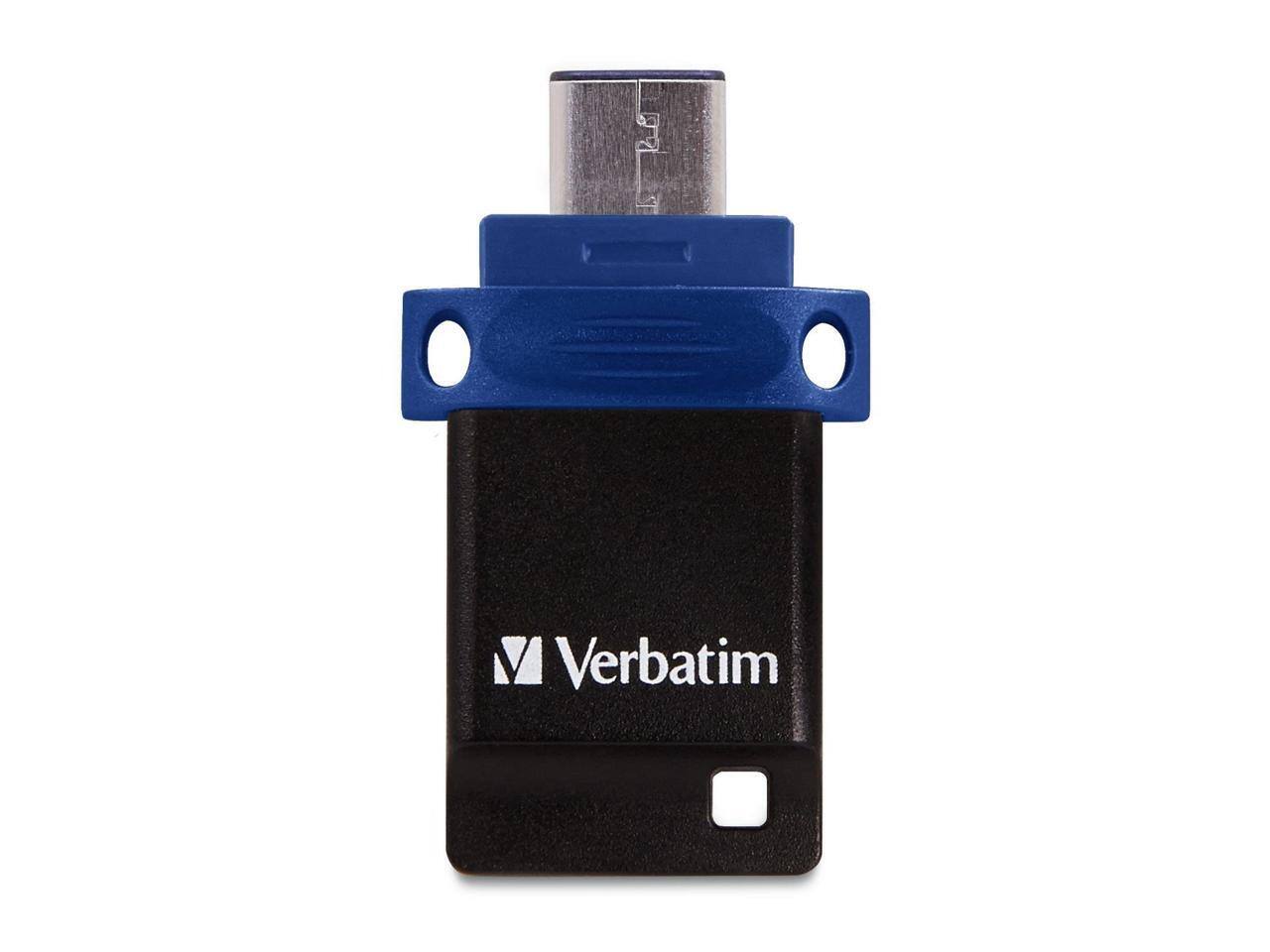 Alt View 1. Verbatim - 32GB STORENGO DUAL USB FLASH - Black.