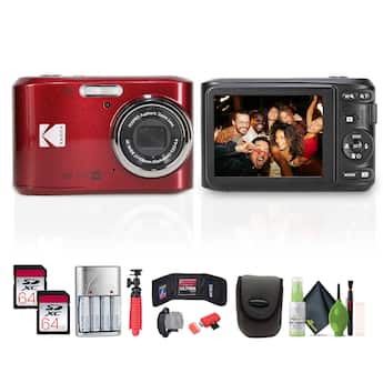 Bundle Kodak Pixpro FZ45 Digital Camera in Red (FZ45RD) with Bundle Kodak Pixpro FZ45 Digital Camera in Red (FZ45RD) with