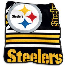 Logo Brands - Pittsburgh Steelers 50'' x 60'' Plush Raschel Throw - Multicolor