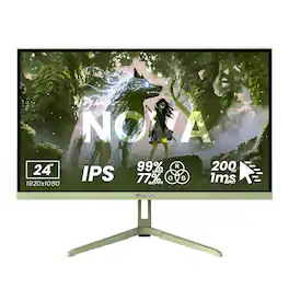 Arozzi - – Nova 24" IPS Full HD 200Hz Gaming Monitor – - Forest Green