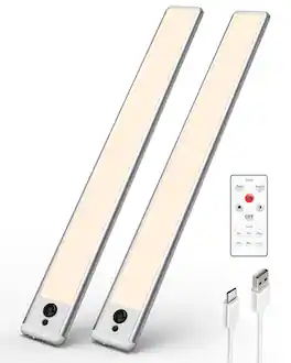 EZVALO - 14.70 in. Wireless USB Charging Integrated LED Linkable Under Cabinet Light Smart Recessed Lighting-2 Pack - White