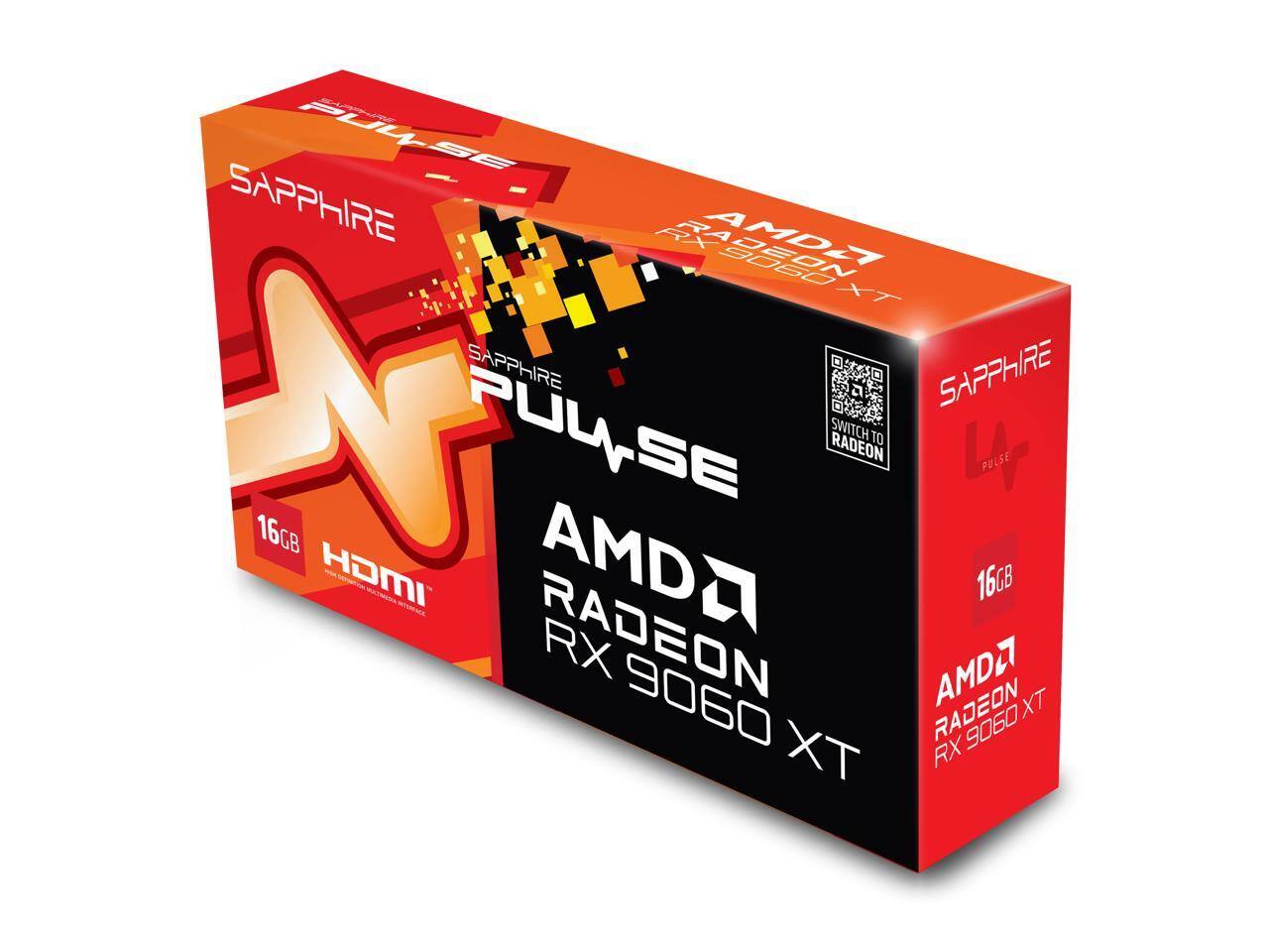 Sapphire Pulse  
AMD Radeon RX 9060 XT  
16GB  
HDMI  
Switch to Radeon