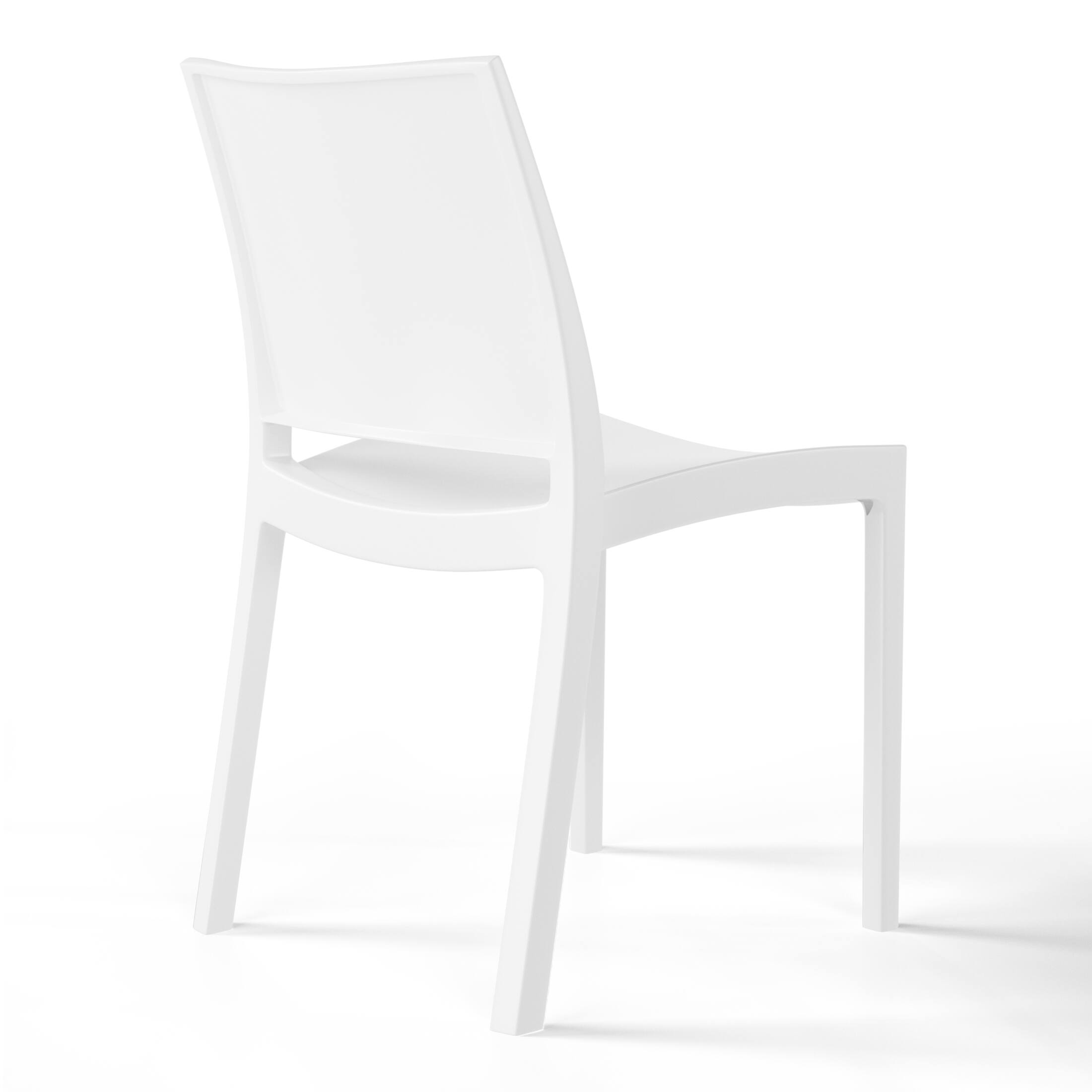 Back. WestinTrends - WestinTrends Playa Modern Polypropylene Stackable Plastic Patio Dining Chair (Set of 2) - White.