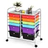 Front. Costway - 12 Drawers Rolling Cart Storage Scrapbook Paper Studio Organizer - Multicolor.