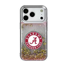 Keyscaper - NCAA - Alabama Crimson Tide Linen Logo iPhone Glitter Case - 14 - Multicolor