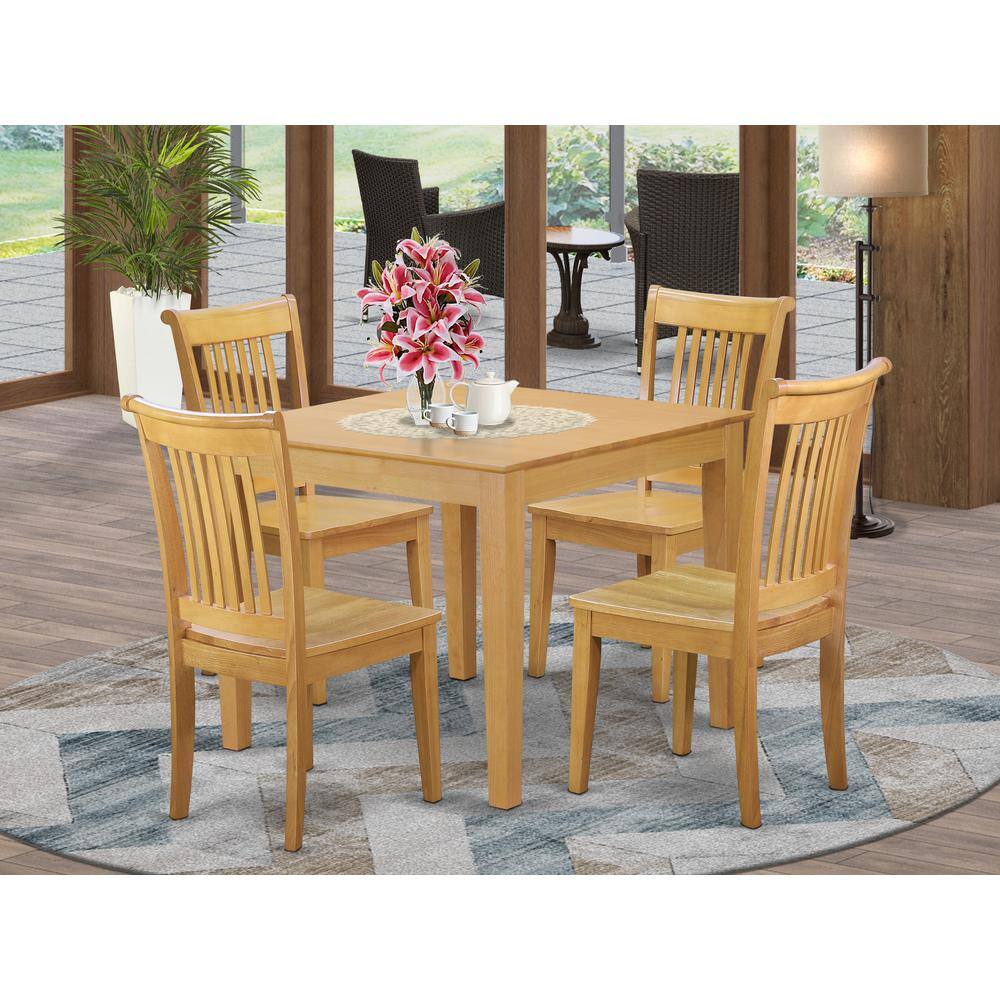 Left. East West Furniture - Dining Room Set Oak - Brown.