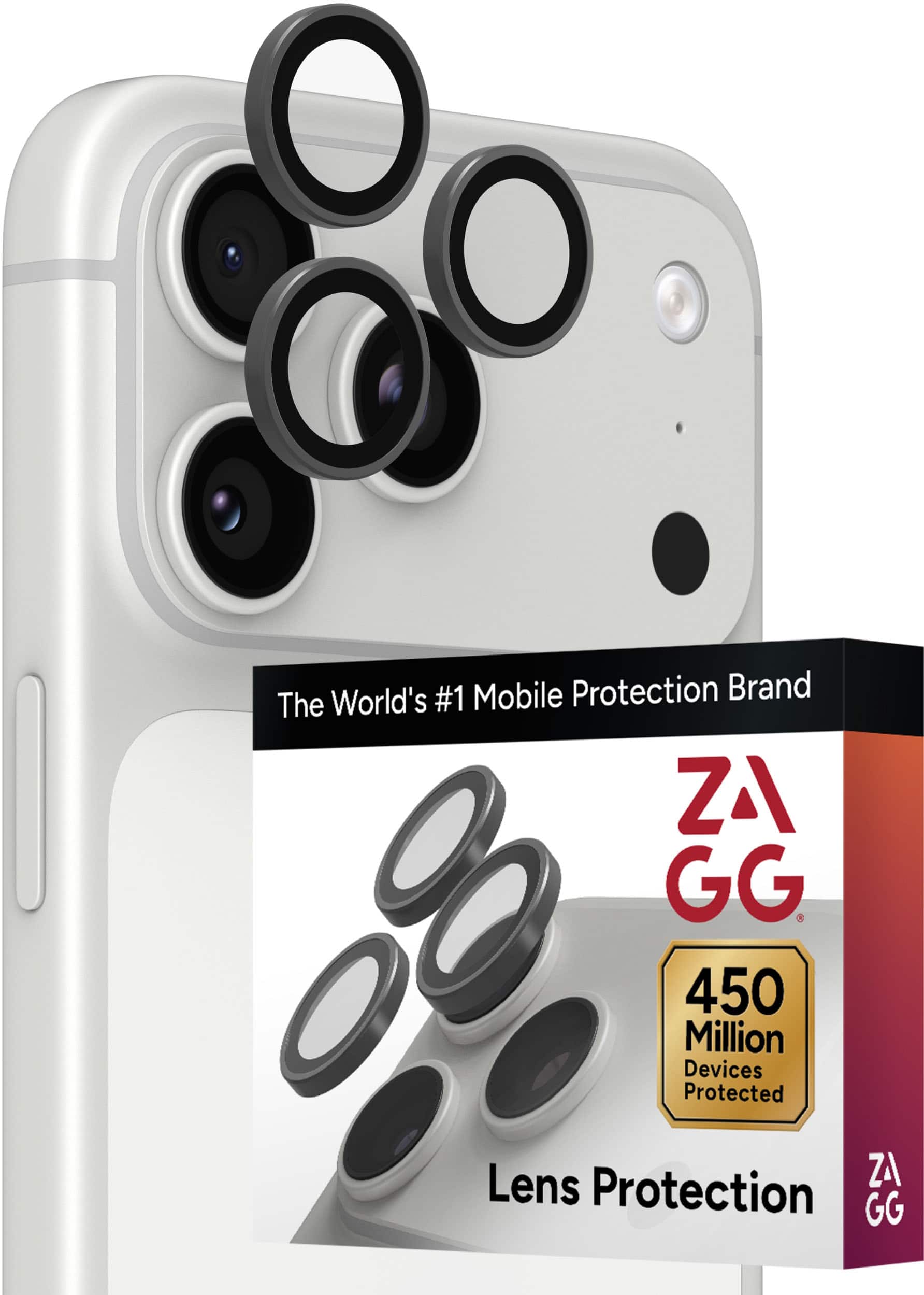 ZAGG - Glass Elite Anti-Reflective Lens Protection for Apple iPhone 18 Pro / iPhone 18 Pro Max - Silver
