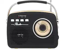 Supersonic - SC-1201BT Retro Portable Bluetooth Speaker with Vintage Vibes, AM/FM Radio - Black