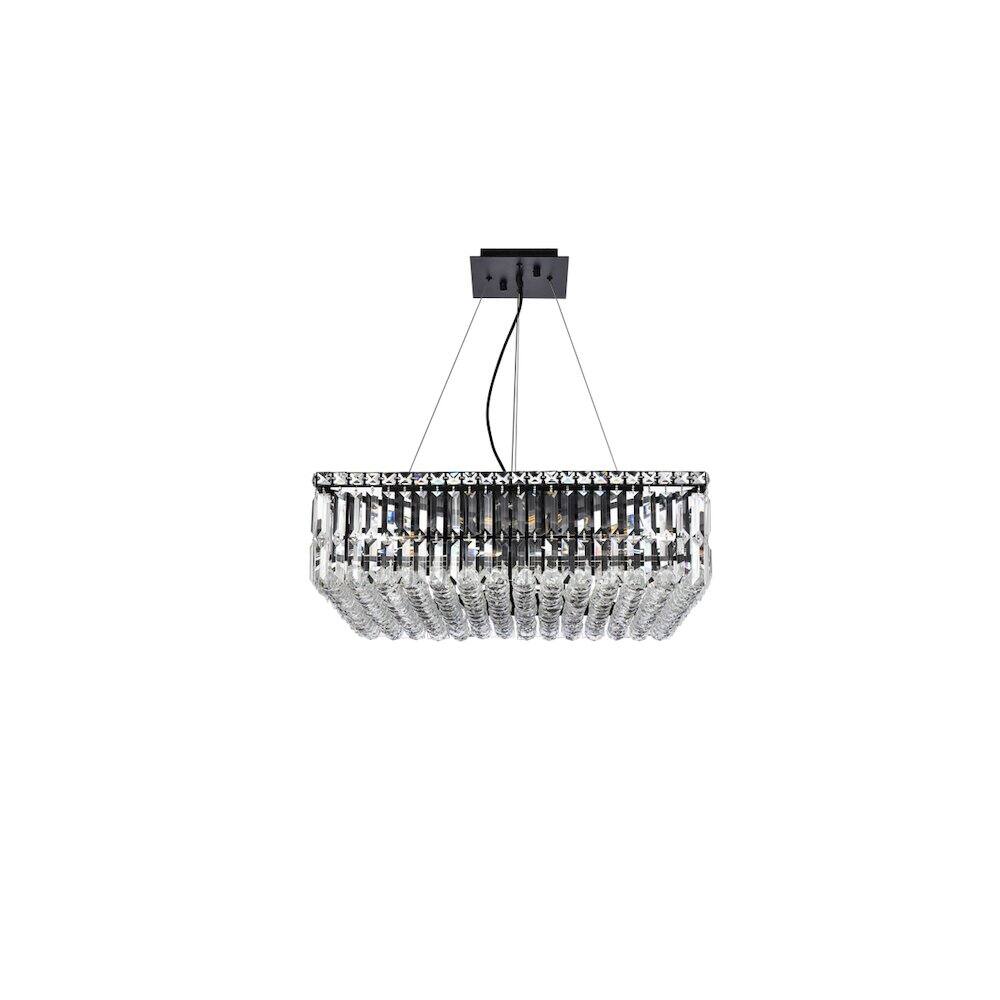 Angle. Elegant Lighting - Maxime 24 Inch Black Chandelier - Black And Clear.