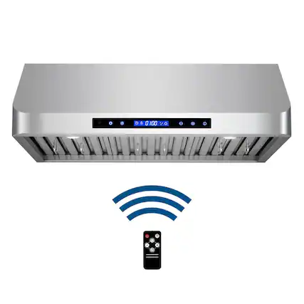 Front. COSMO - 30 in. Haven Collection 500 CFM Ducted Under Cabinet Range Hood, Touch Controls, LED Lights - Stainless Steel.