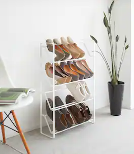 Yamazaki Home - Slim Shoe Rack (31" H) - Steel - White