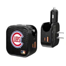 Keyscaper - Chicago Cubs Dual Port USB Car & Home Logo Charger - Multicolor