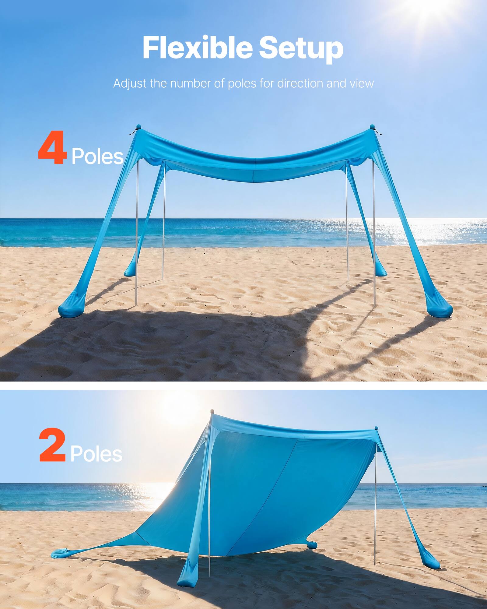 Flexible Setup  
Adjust the number of poles for direction and view  

4 Poles  

2 Poles