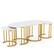 Alt View 6. Costway - Nesting Coffee Table Set of 3 with Faux Marble Tabletop & Powder-coated Office - White.
