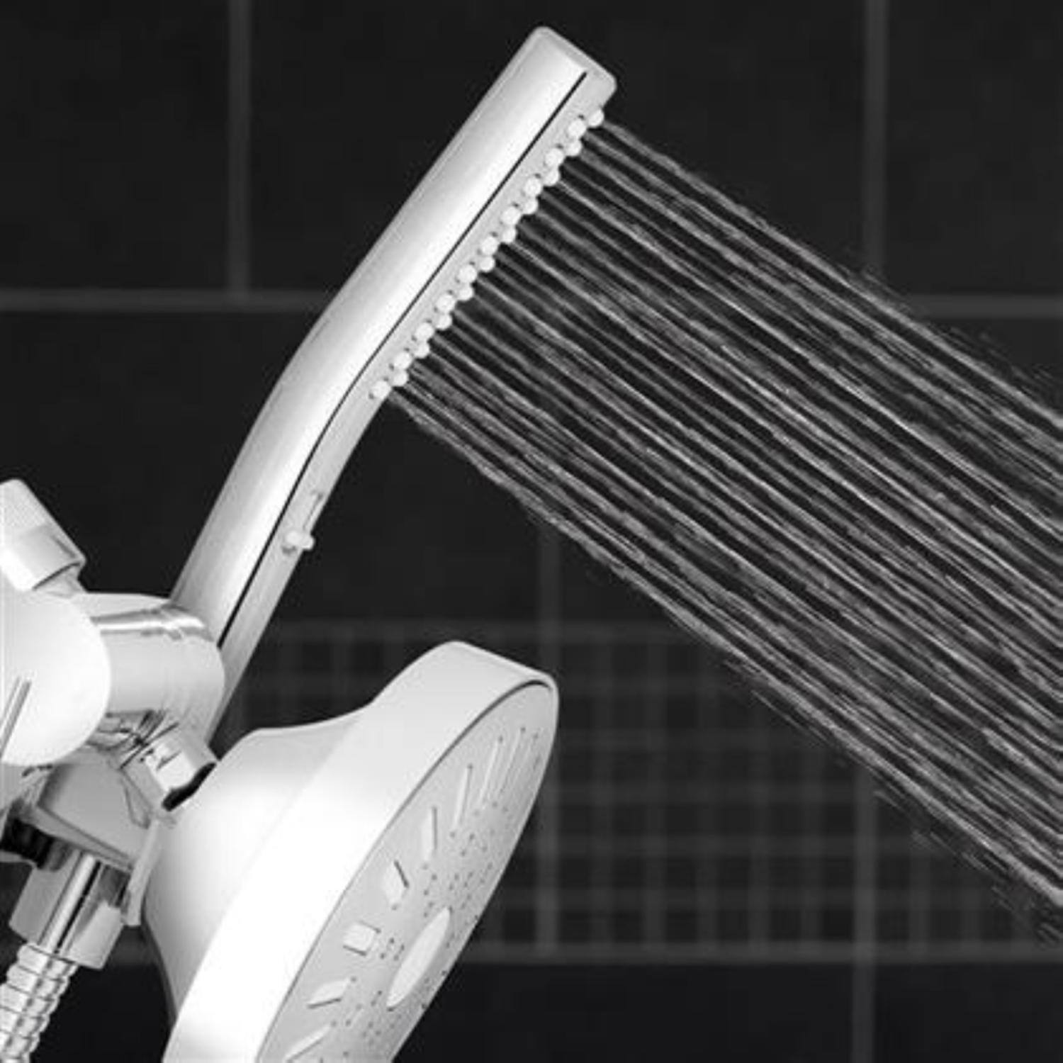 Angle. Waterpik - Waterpik BodyWand Spa System with PowerComb Chrome 7 settings Showerhead Combo 1.8 gpm - Chrome.