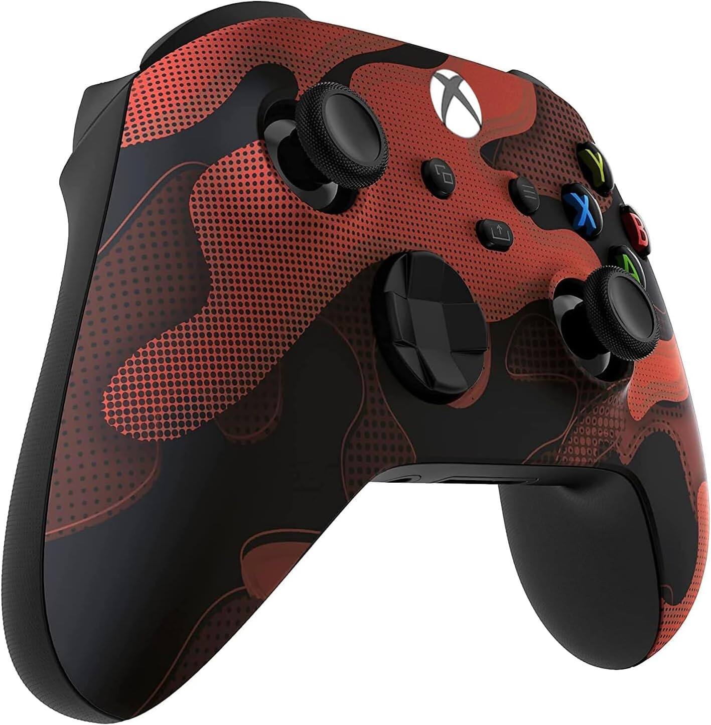 Left. Custom Controllerzz - Custom Wireless Controller for Xbox Series X|S, Xbox One, & PC - Red Camo.