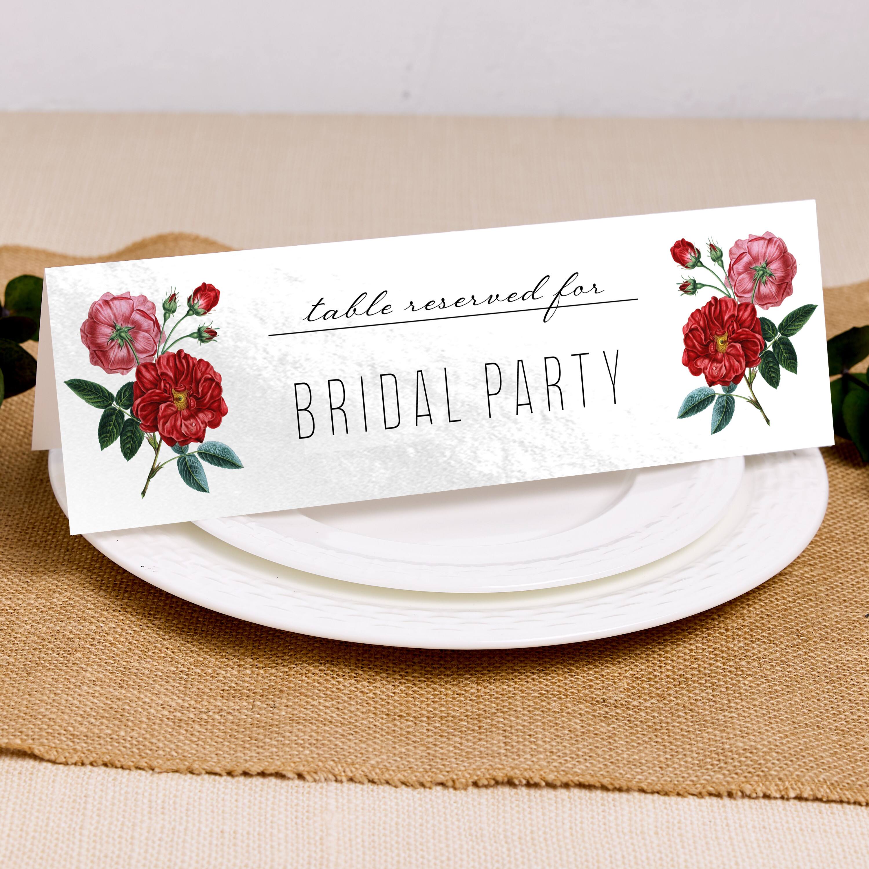 table reserved for  
BRIDAL PARTY