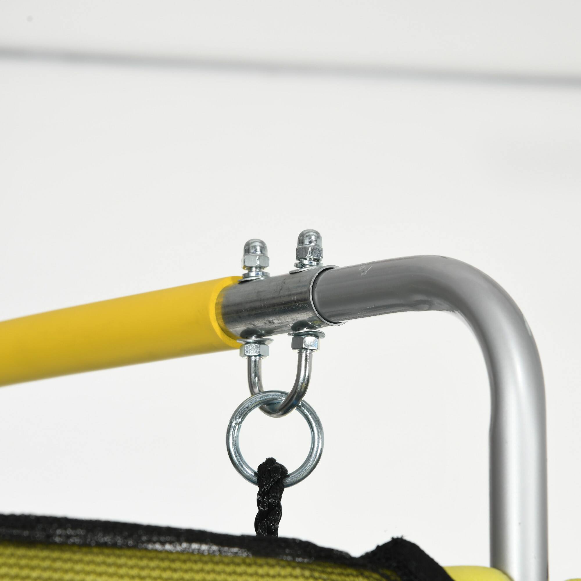 Alt View 5. Qaba - Trampoline for Kids, 6.9' Kids Trampoline with Enclosure, 3 in 1 Toddler Trampoline with Swing, Gymnastics Bar - Light Blue.