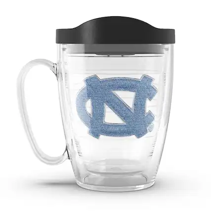 Front. Tervis - North Carolina Tar Heels 16oz. Emblem Classic Mug with Lid - Multicolor.