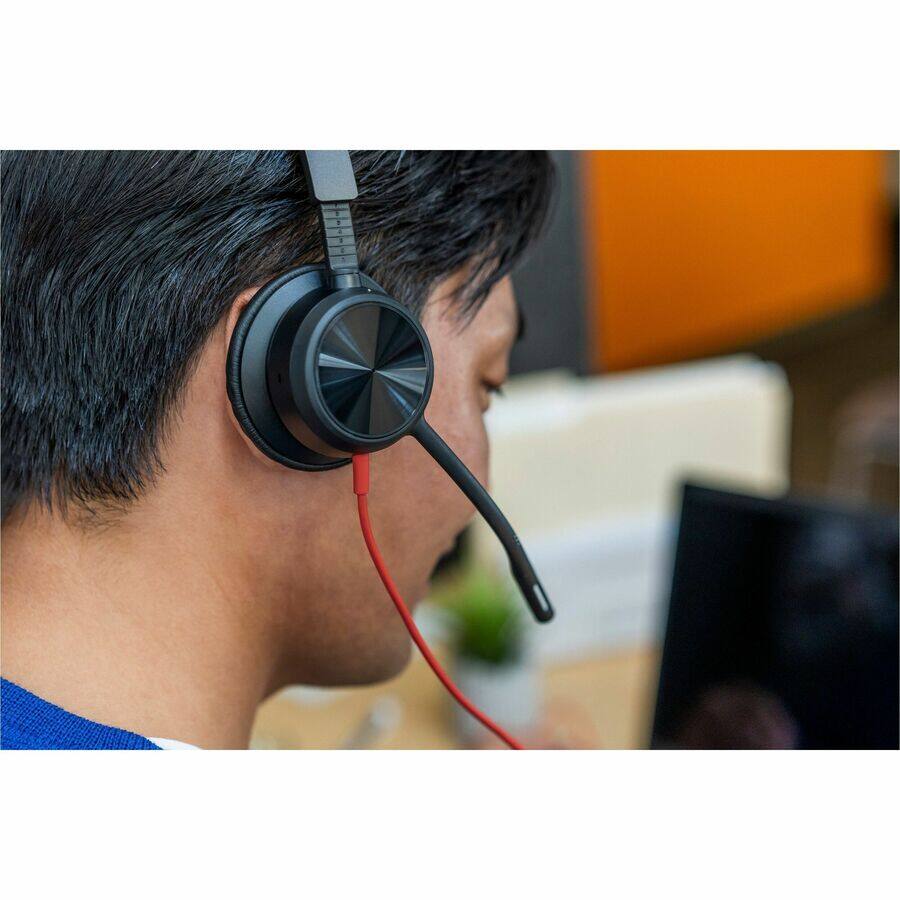 Alt View 2. HP - Poly Blackwire 8225 Headset +USB-C/A Adapter TAA - Microsoft Teams Certification - Stereo - USB Type C - Wired - 32 Ohm - Unknown.