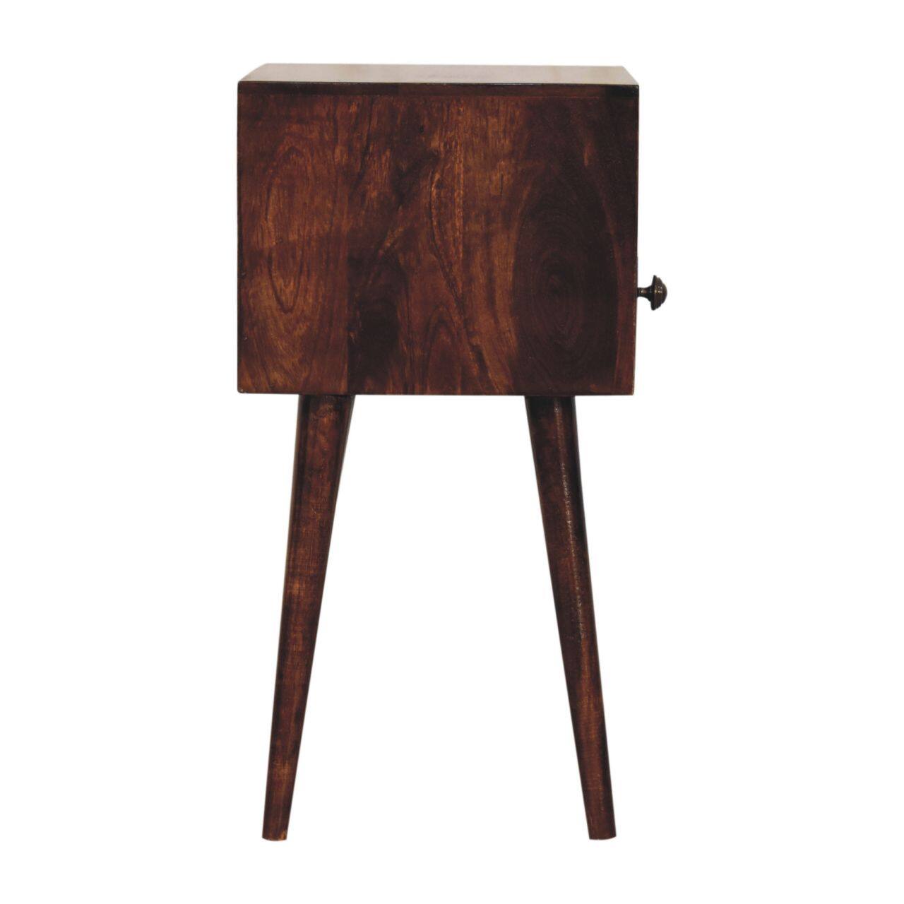 Alt View 5. Artisan Furniture - Artisan Furniture Solid Wood Mini California Walnut Bedside, 1 drawer, 1 Open Slot, Dark Brown - Chestnut.