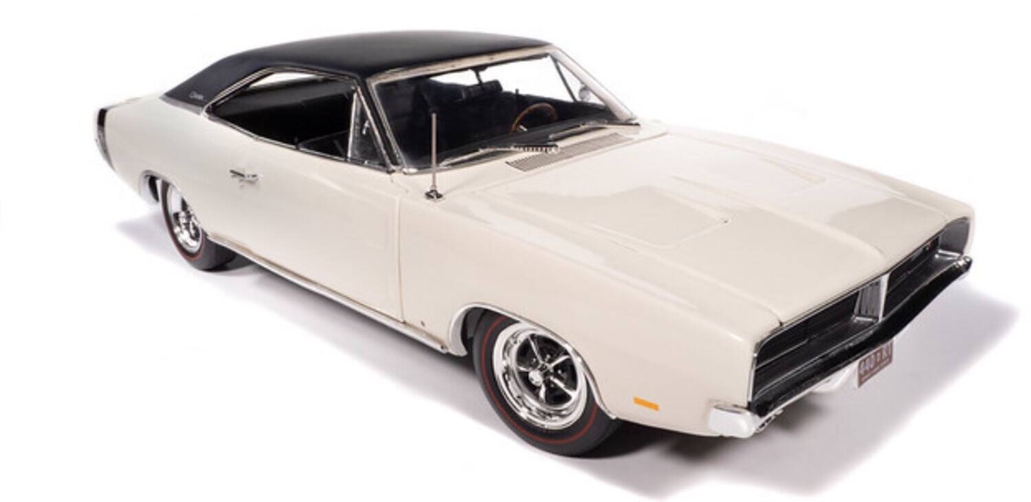 Alt View 1. PopMarket - American Muscle 1969 Dodge Charger R/T - W1 White 1/18 Scale Diecast   - COLLECTIBLES - Multicolor.