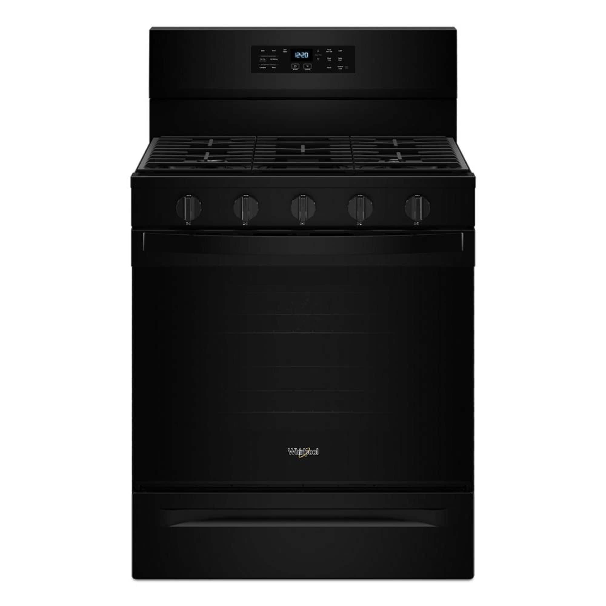 Front. Whirlpool - 5.0 Cu. Ft. Freestanding Single Gas Range with Air Fry and Air Baking - Black.