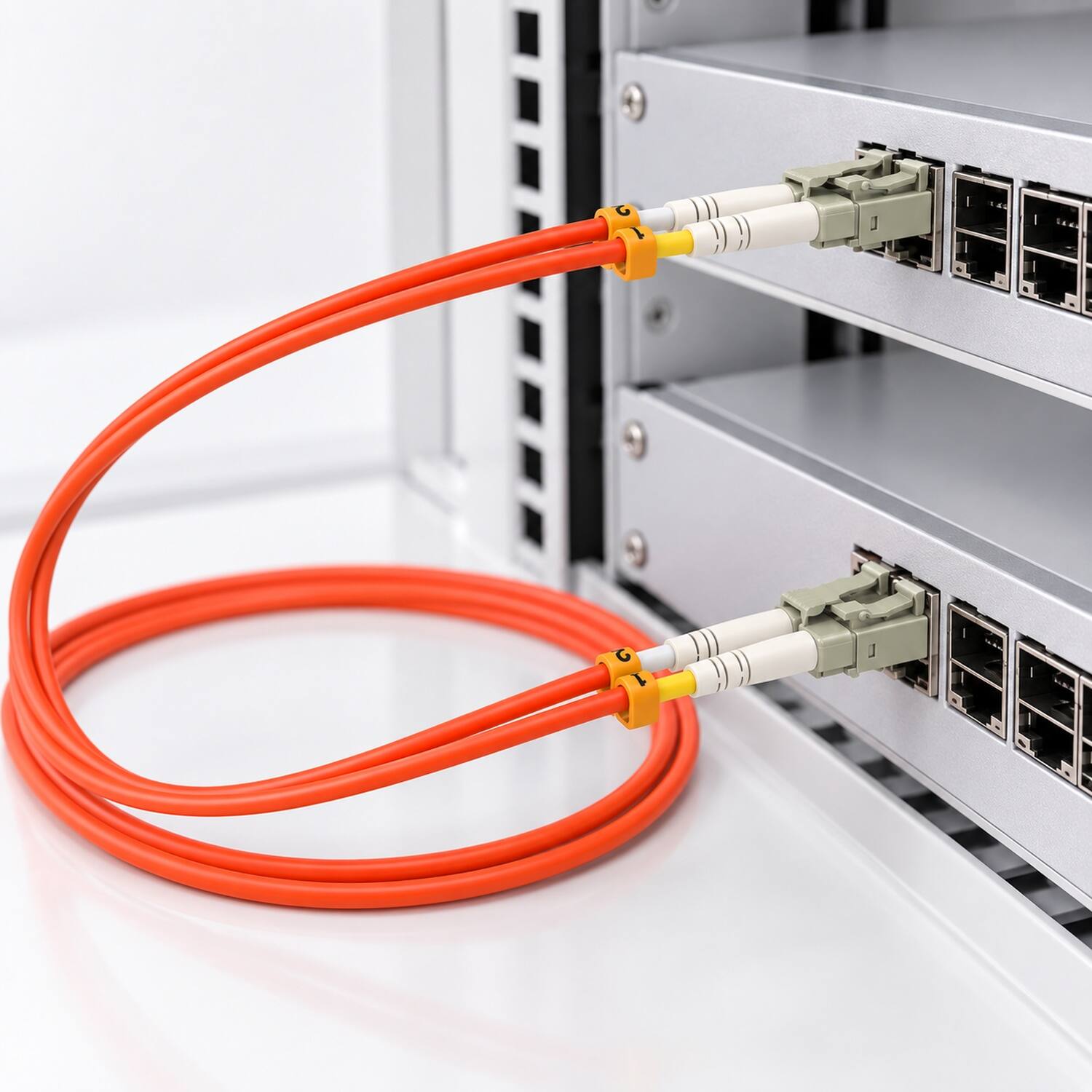 Left. Sanoxy - 3m LC/LC Duplex 62.5/125 Multimode OM1 Fiber Optic Cable - Multi.