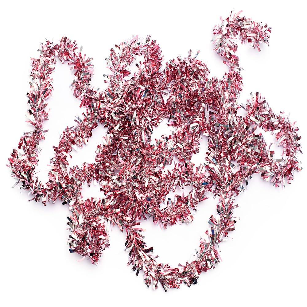 Alt View 4. Paradigms Interiors - Metallic Light Sparkle Glitter Tinsel Twist Garland Holiday Decoration Christmas Tree Trim Parade Float Dec... - Green & Silver Sparkle Glitter.