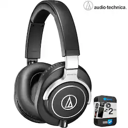 Audio-Technica - ATH-M70X Professional Monitor Headphones Black + 2 Year Extended Warranty Bundle