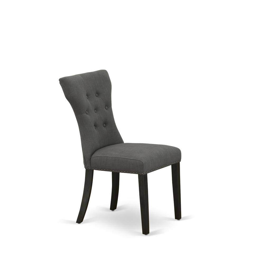 Left. East West Furniture - Dining Chair Wirebrushed Black - Brown.