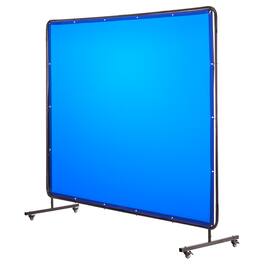 VEVOR - Welding Screen with Frame, 6 x 8 FT Welding Curtain Screen, Flame-Resistant Vinyl Safety Protection Screens - Blue